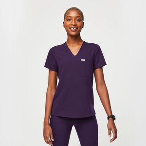 FIGS Catarina One Pocket Scrub Top - Purple Jam S